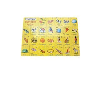 VICTORY Alphabet Plywood Jigsaw Puzzle 28 Pieces Ages 3 Years Made in England